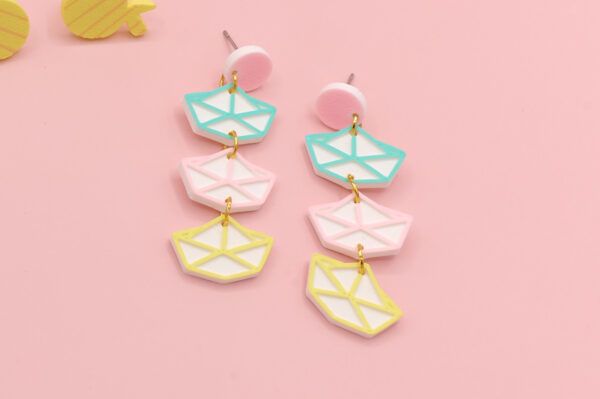 Pendientes Barquitos de papel colgantes