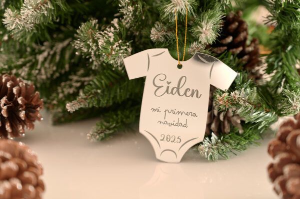 Adorno de Navidad personalizado – Mi primera Navidad - Body de bebé