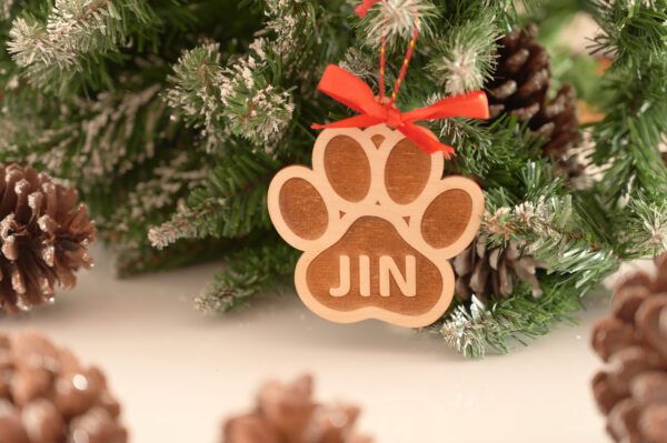 Adorno de Navidad con huella personalizada de tu mascota