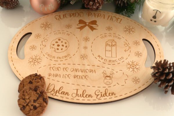Bandeja de Navidad ovalada personalizada